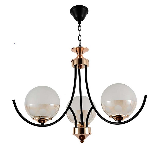 Подвесная люстра ЭкономСвет 13141/3BK+GD WT+PRL Фото № 