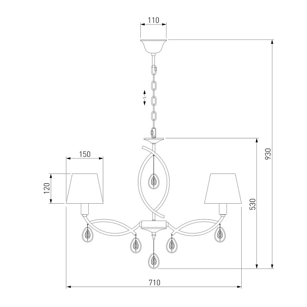 Подвесная люстра Eurosvet 60091/8 перламутровое золото Фото № 2