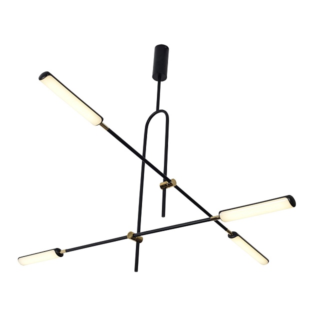 Подвесная светодиодная люстра Gerhort G61302/4BK+GD Фото № 