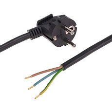 Шнур электрический с вилкой ПВС 3х1,5 мм2 3м (черный) REXANT 11-1326