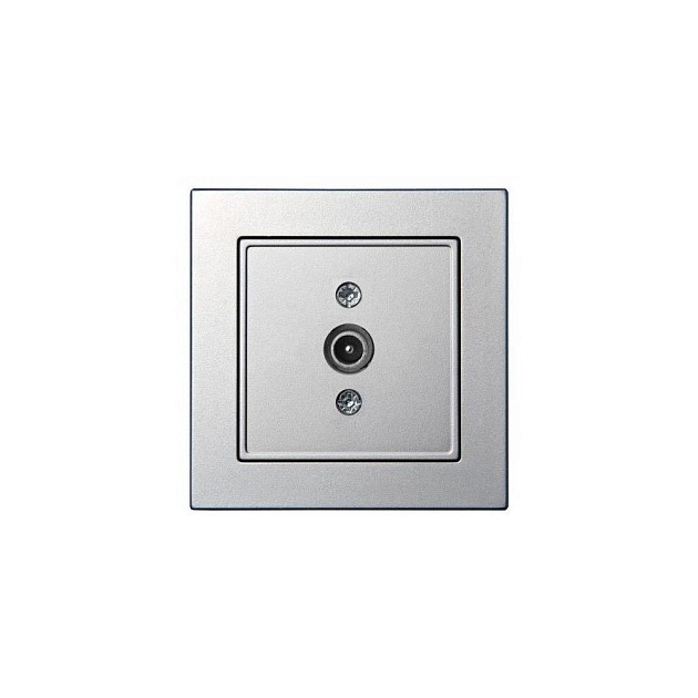 ТВ-розетка оконечная Liregus Epsilon серебро 28-1821 изображение ТВ-розетка оконечная Liregus Epsilon серебро 28-1821 Фото №