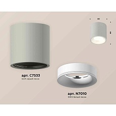 Комплект накладного светильника Ambrella light Techno Spot XS7533020 SGR/SWH серый песок/белый песок (C7533, N7010) 1
