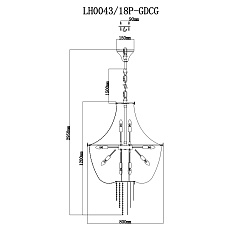 Подвесная люстра Lumien Hall Лиссоне LH0043/18P-GDCG 4