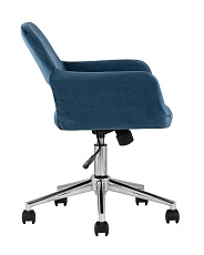 Поворотное кресло Stool Group Ross велюр синий ROSS CHROME VELVET DARK BLUE 3
