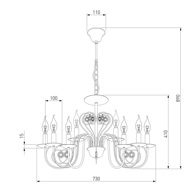 Подвесная люстра Eurosvet 60018/8 белый с золотом Фото № 2