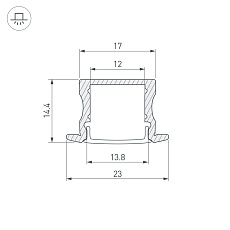 Встраиваемый профиль ARH-LINE-2315-F-2000 ANOD GOLD 039991 1