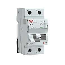 Дифференциальный автомат DVA-6 1P+N 20А (D) 100мА (AC) 6кА EKF AVERES rcbo6-1pn-20D-100-ac-av
