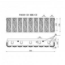 Подвесной светильник iLamp Panorama W4688-58 MBK+CR 1