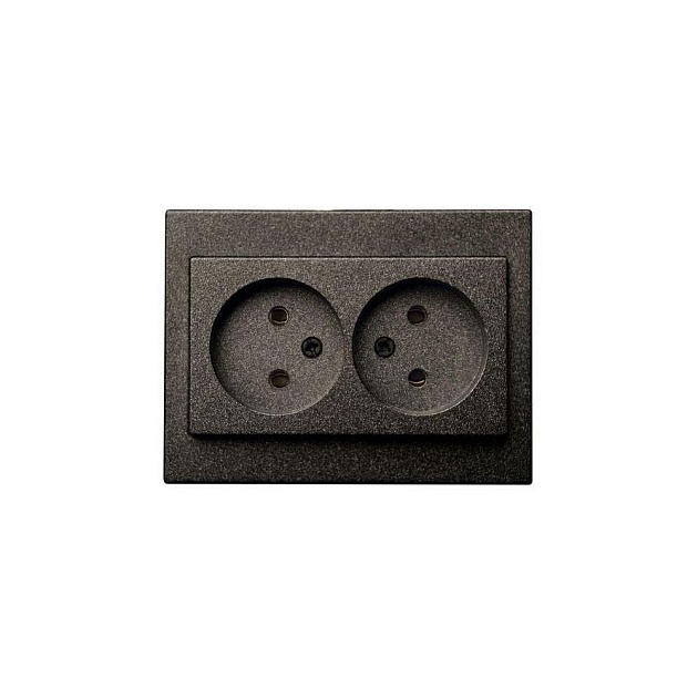 Розетка двойная 2P Liregus Epsilon антрацит 28-1152 изображение Розетка двойная 2P Liregus Epsilon антрацит 28-1152 Фото №