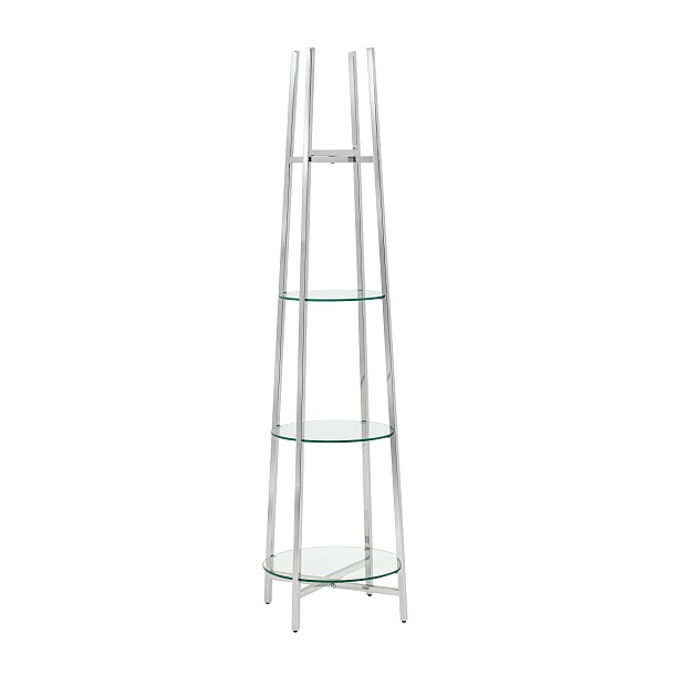Стеллаж Stool Group Ланс прозрачное стекло сталь серебро EDCS-005 Фото № 1