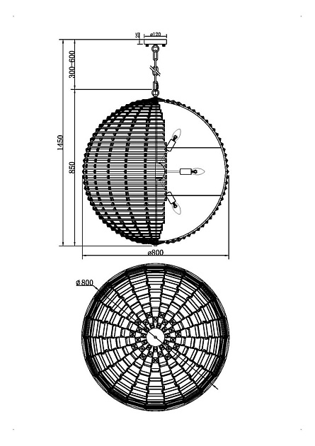 Подвесной светильник Maytoni Palla MOD092PL-12CH Фото № 2
