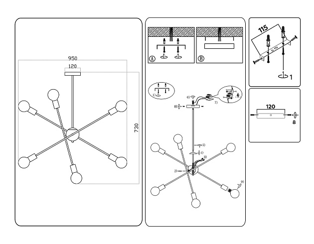 Подвесная люстра Ambrella light Traditional Loft TR80432 изображение 7 Подвесная люстра Ambrella light Traditional Loft TR80432 Фото № 7