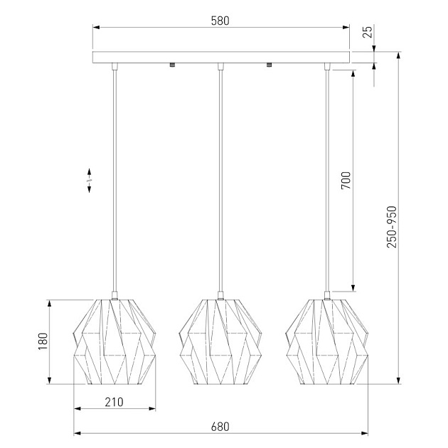 Подвесной светильник Eurosvet Moire 50137/3 черный Фото № 3