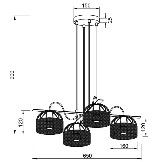 Подвесная люстра Vele Luce Modello VL6452P04 Фото № 4