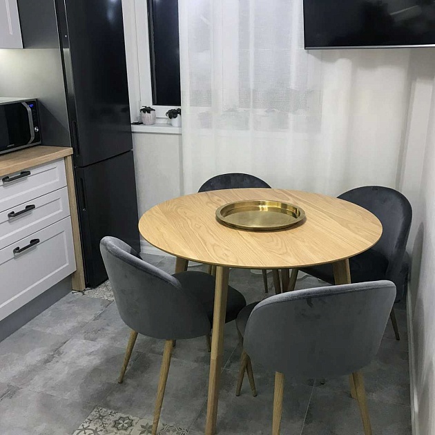 Кухонный стул AksHome Honnor серый, велюр, цвет каркаса дуб 67626 Фото № 3