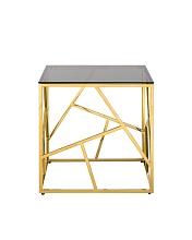 Журнальный стол Stool Group Арт Деко 55*55 черное стекло/сталь золото УТ000001968 3