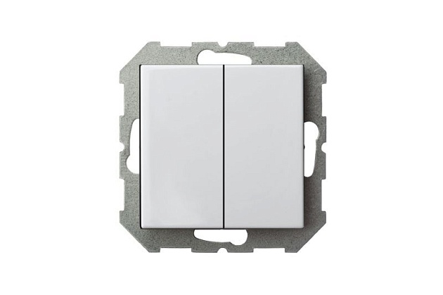 Выключатель двухклавишный Liregus Epsilon белый 28-0022 изображение 4 Выключатель двухклавишный Liregus Epsilon белый 28-0022 Фото № 4