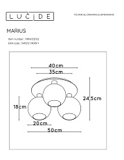 Потолочная люстра Lucide Marius 74114/03/02 1