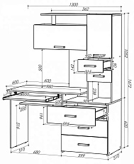 Компьютерный стол Woodville Джаз-17 318948 2