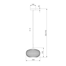 Подвесной светильник Eurosvet Gem 50262/1 темно-серый 1