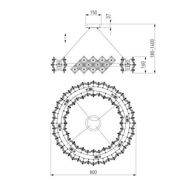 Подвесной светильник Bogates Rubis 371 Strotskis Фото № 2