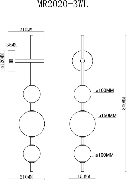 Бра MyFar Violla MR2020-3WL Фото № 2