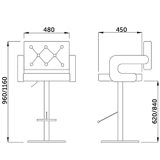 Барный стул AksHome Elton черный, экокожа 45382 1