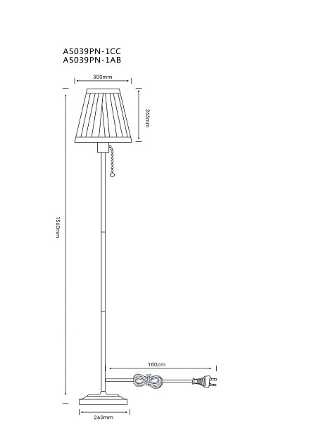 Торшер Arte Lamp Marriot A5039PN-1AB Фото № 2