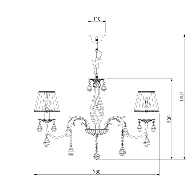 Подвесная люстра Eurosvet 3637/7 белый с золотом/прозрачный хрусталь Strotskis изображение 2 Подвесная люстра Eurosvet 3637/7 белый с золотом/прозрачный хрусталь Strotskis Фото № 2