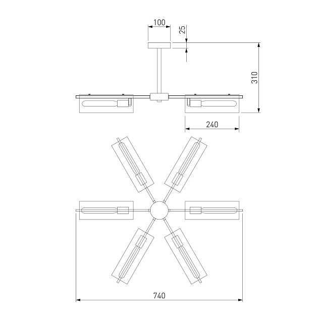 Потолочная люстра Eurosvet Trompeta 70144/6 хром Фото № 4