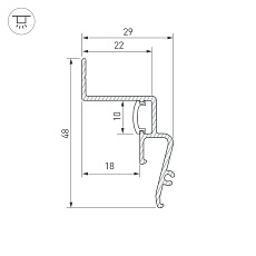 Профиль для натяжного потолка Arlight Stretch-Shadow-2000 Black 039510 1