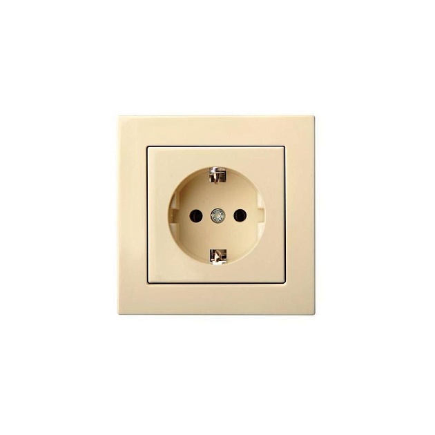 Розетка 2P+E Liregus Epsilon бежевый 28-066 изображение Розетка 2P+E Liregus Epsilon бежевый 28-066 Фото №