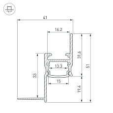 Профиль Arlight ARH-Сeil-S14-Shadow-2000 White 038594 1