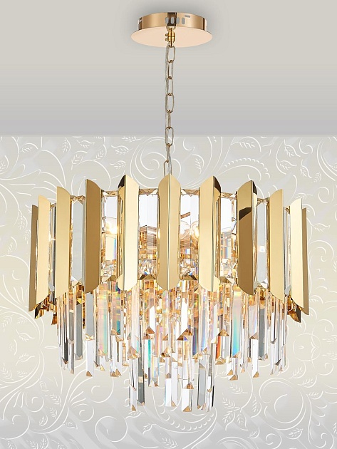 Подвесная люстра Natali Kovaltseva Amazone 81444/8C Gold Фото № 4