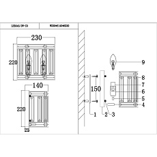 Настенный светильник Lumien Hall Laziale LH3045/2W-CO 1