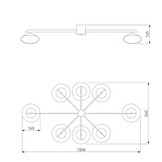 Потолочная люстра Eurosvet Opaline 70220/8 латунь 1