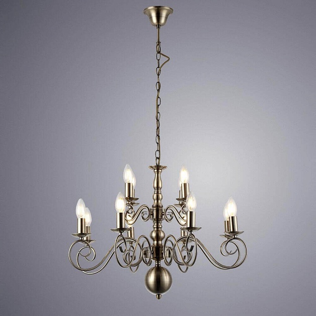 Подвесная люстра Arte Lamp A1129LM-12AB изображение 2 Подвесная люстра Arte Lamp A1129LM-12AB Фото № 2