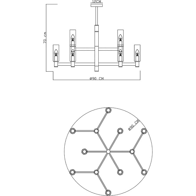 Подвесная люстра Divinare Barolo 2654/17 LM-12 изображение 2 Подвесная люстра Divinare Barolo 2654/17 LM-12 Фото № 2