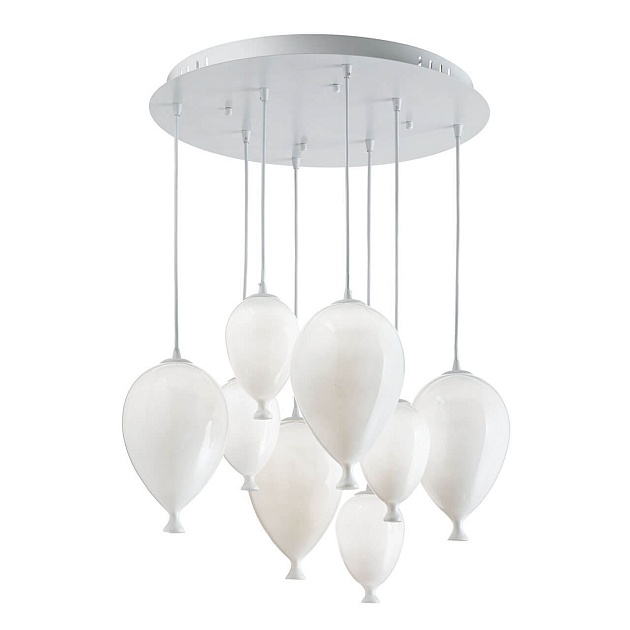 Подвесная люстра Ideal Lux Clown SP8 Bianco 100883 изображение Подвесная люстра Ideal Lux Clown SP8 Bianco 100883 Фото №