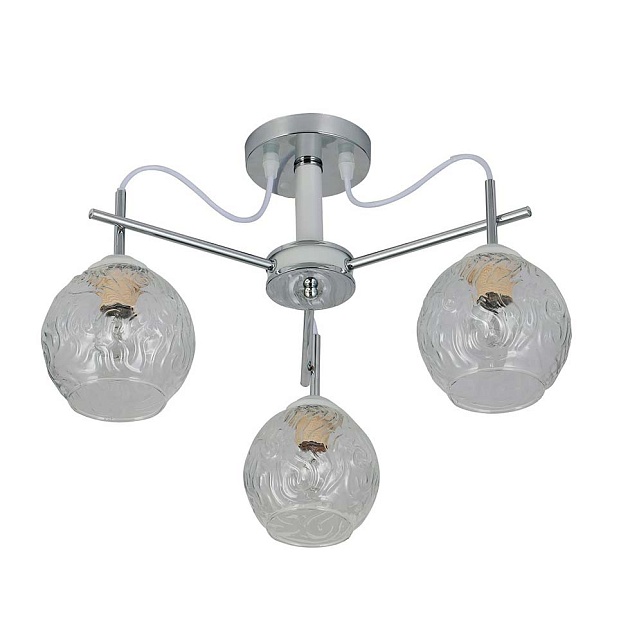 Потолочная люстра ЭкономСвет 10058/3CR+WT CL изображение Потолочная люстра ЭкономСвет 10058/3CR+WT CL Фото №