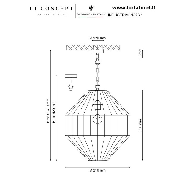 Подвесной светильник Lucia Tucci Industrial 1826.1 Фото № 2