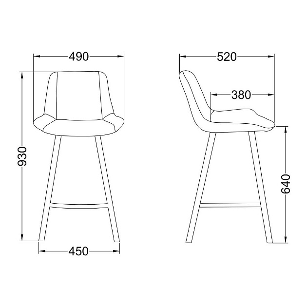 Барный стул AksHome Leros темно-зеленый, велюр 81475 Фото № 2