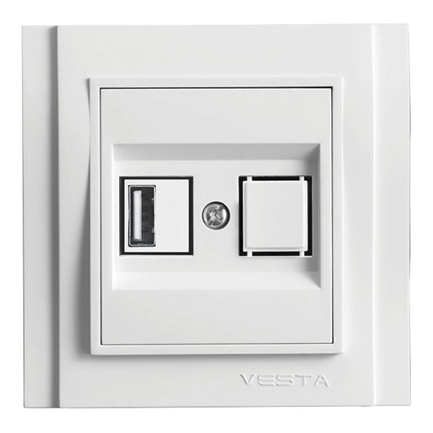 Розетка USB Vesta-Electric Verona белый FRZ00050301BEL Фото № 