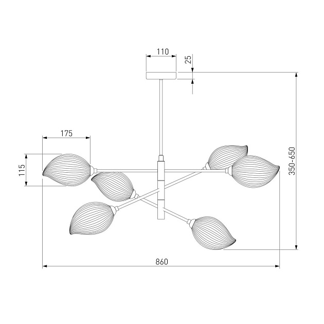 Подвесная люстра Eurosvet Sinki 30189/6 черный Фото № 2