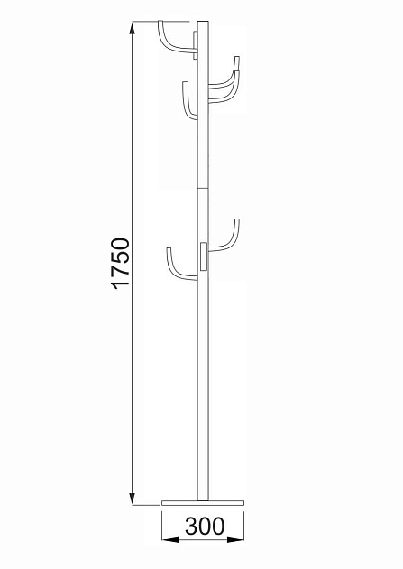 Напольная вешалка AksHome Cactus черный, металл, материал основания металл 77635 Фото № 2