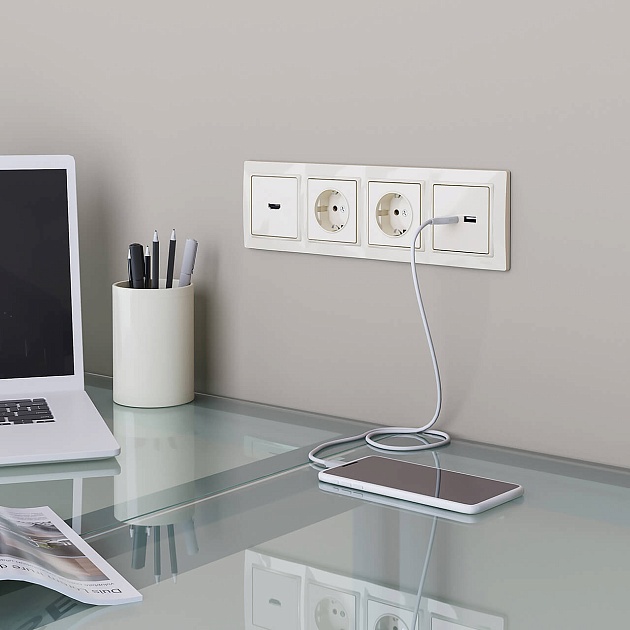 Розетка HDMI Werkel слоновая кость W1186003 4690389155871 изображение 4 Розетка HDMI Werkel слоновая кость W1186003 4690389155871 Фото № 4