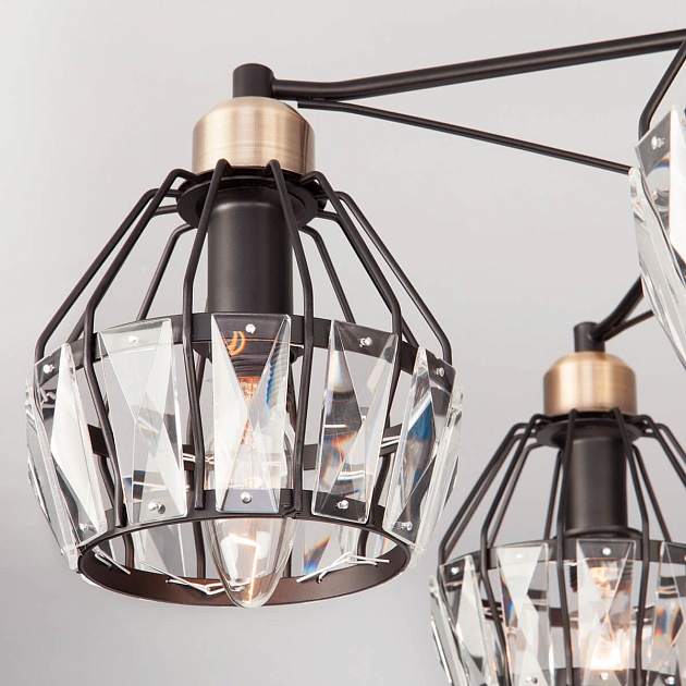 Потолочная люстра Eurosvet 70075/5 черный изображение 3 Потолочная люстра Eurosvet 70075/5 черный Фото № 3