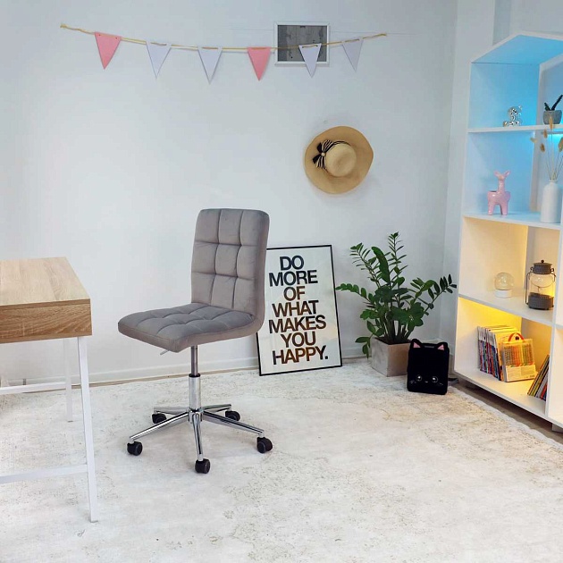 Поворотное кресло AksHome Fiji светло-серый, велюр 72573 изображение 9 Поворотное кресло AksHome Fiji светло-серый, велюр 72573 Фото № 9