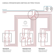 Перекрестный переключатель двухклавишный Werkel белый W1123001 4690389182105 1