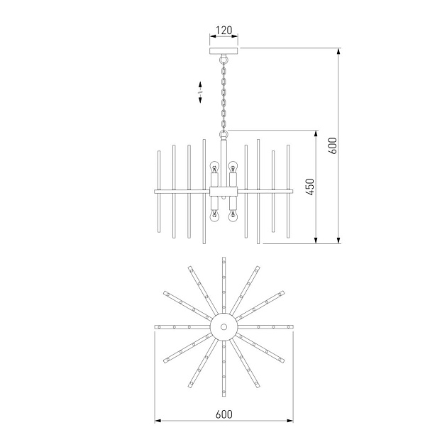 Подвесная люстра Bogates Allure 355/6 Smart хром изображение 2 Подвесная люстра Bogates Allure 355/6 Smart хром Фото № 2